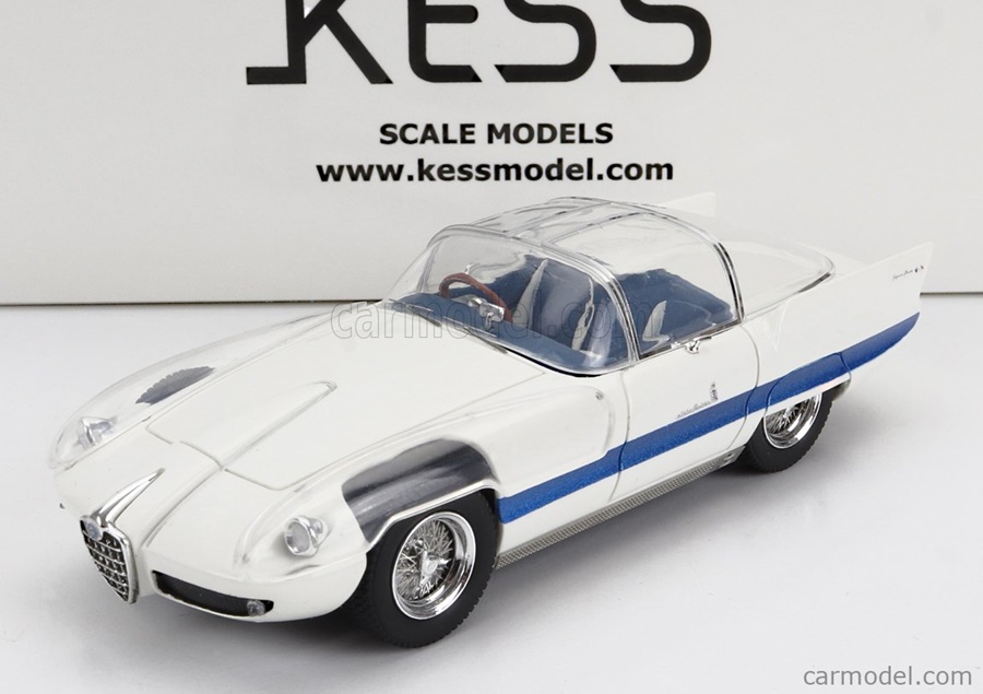 KESS SCALE MODELS 1:43 Alfa Romeo 6C 3000 Superflow I Pininfarina - 1956 (white / blue) KE43000310