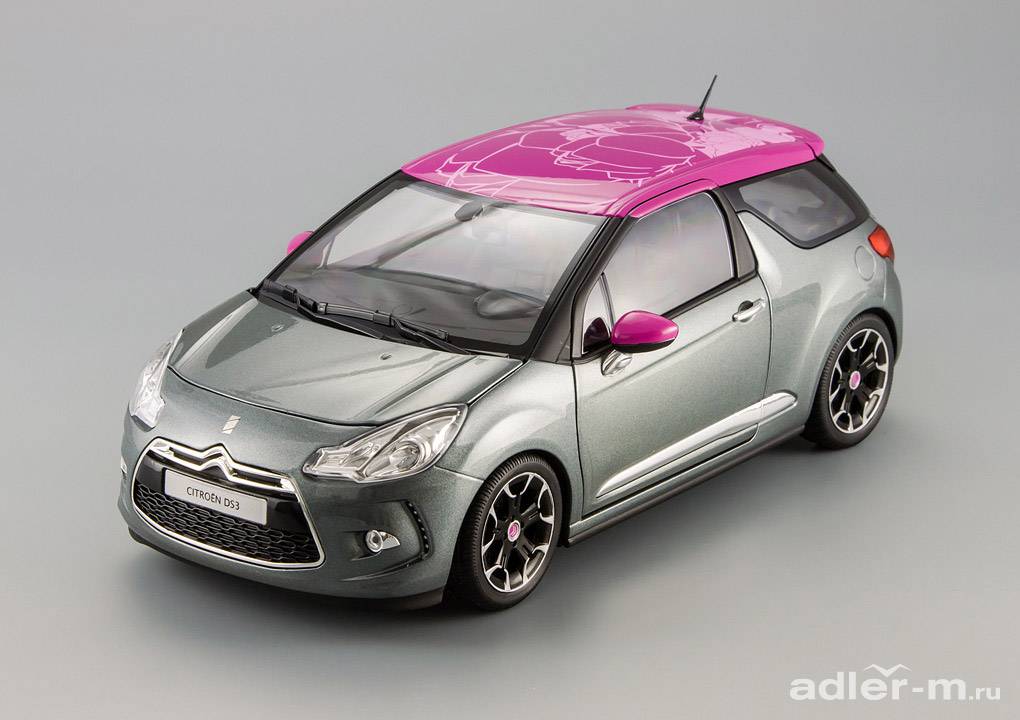 NOREV 1:18 Citroen DS3 2011 (thorium grey with fuchsia roof ) 181544