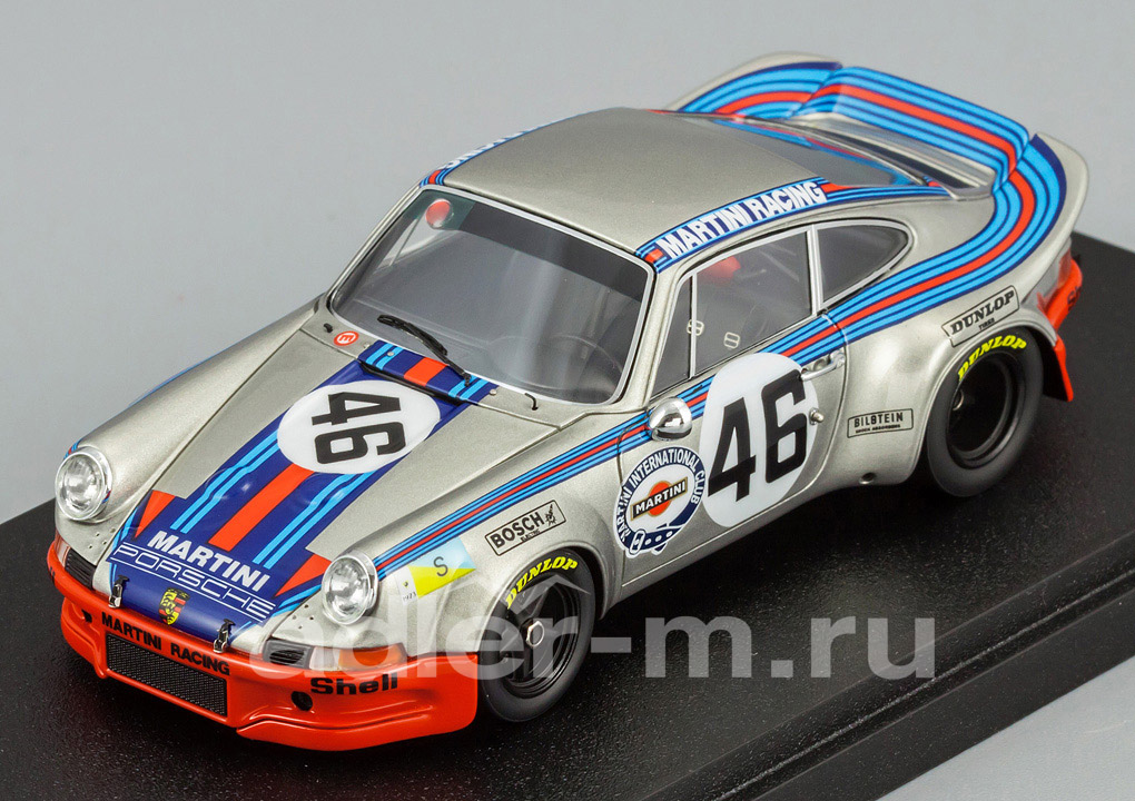 MAKE UP 1:43 Porsche 911 Carrera RSR "Martini Racing" 24H Le Mans 1973  4th #46 (silver / red) VM 062A