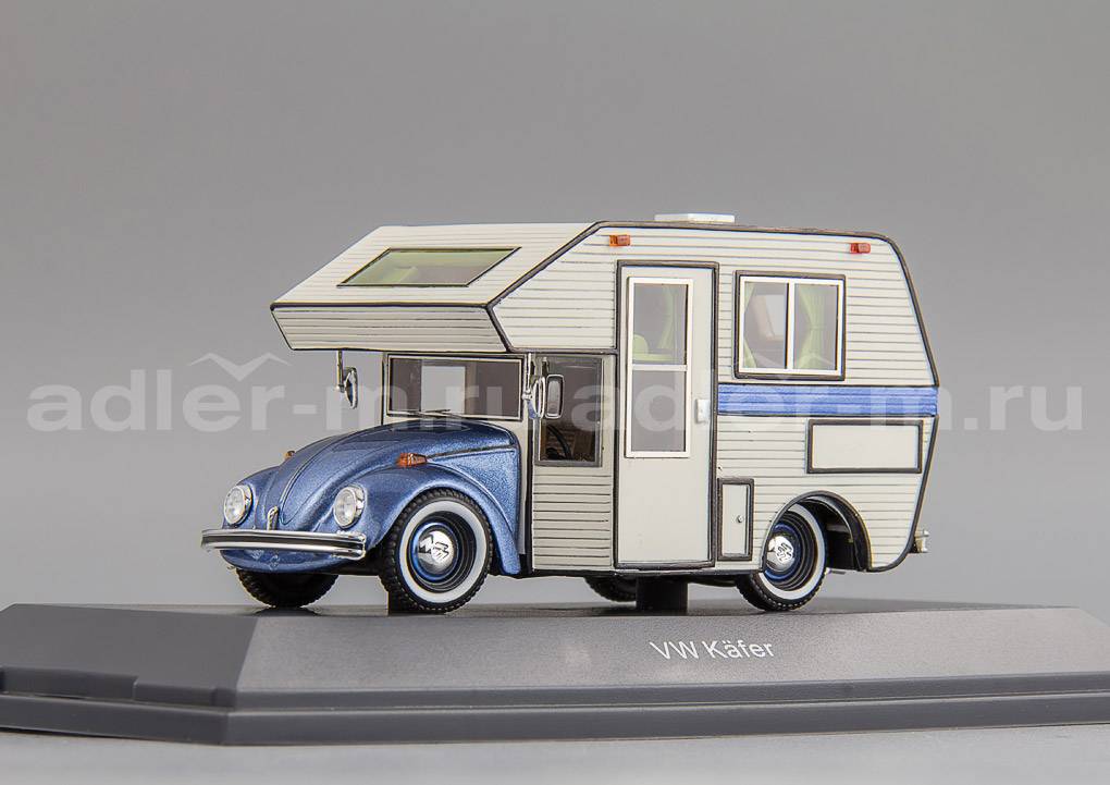 SCHUCO 1:43 Volkswagen Beetle/Käfer "Motorhome" (blue) 45 088 9900
