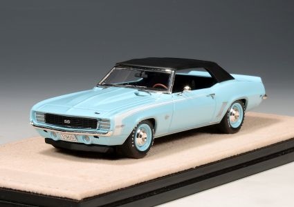 GLM + STAMP MODELS 1:43 Chevrolet Camaro RS SS Convertible (Closed roof) - 1969 (blue) STM691034
