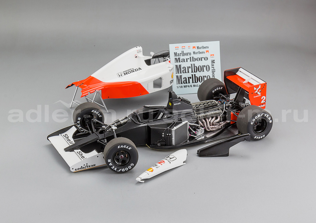 AUTOART 1:18 McLaren Honda MP4/6 #2 Japanese GP 1991 G. Berger (в комплекте с декалями Мальборо) 89152+декали