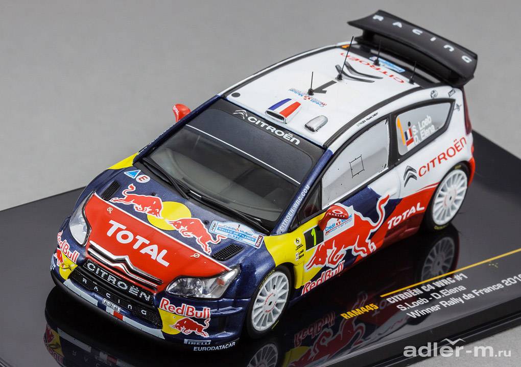 IXO 1:43 Citroen C4 WRC #1 Winner Rally de France 2010 (World Champion) S. Loeb - D. Elena RAM445