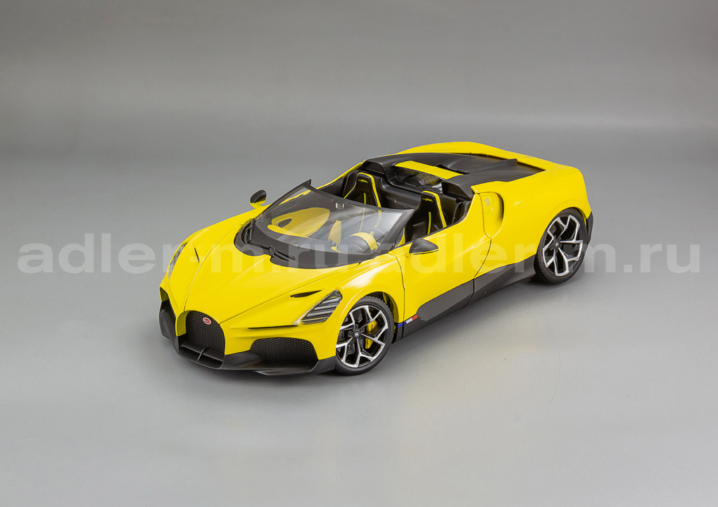 BBURAGO 1:18 Bugatti W16 Mistral - 2023 (yellow) BU11051Y