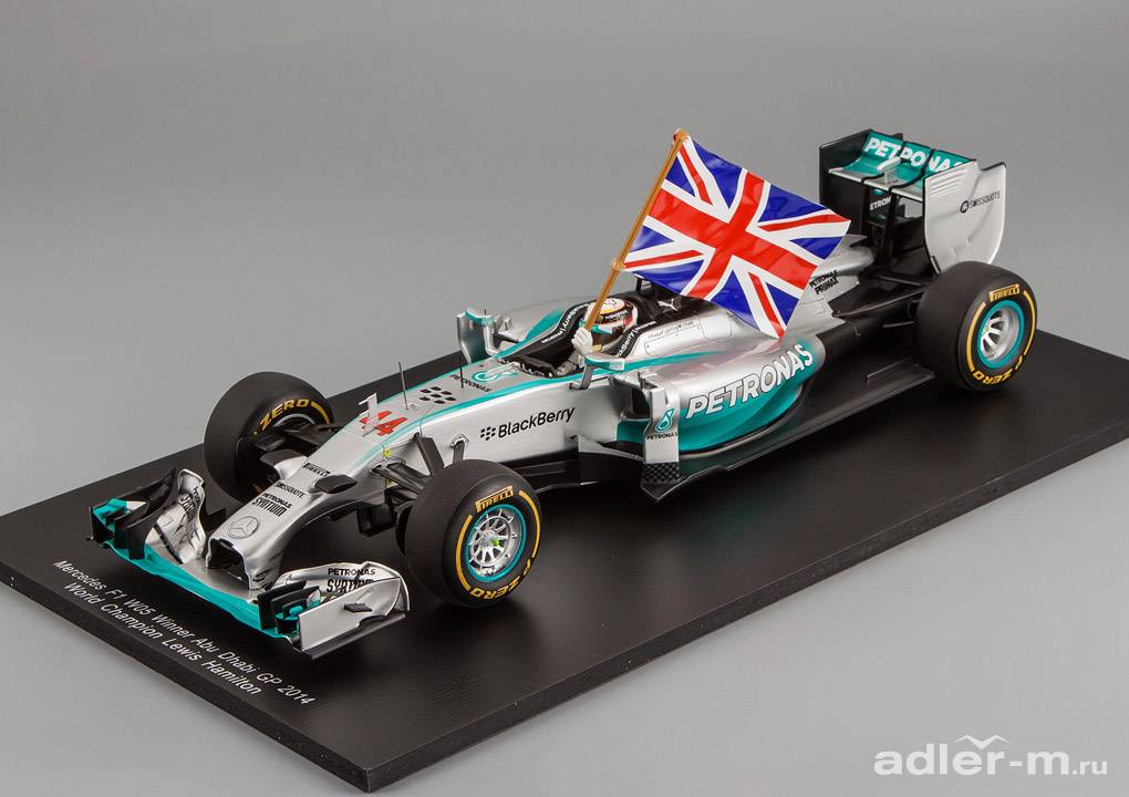 SPARK 1:18 Mercedes F1 W05 Hybrid #44 Winner Abu Dhabi GP 2014 Lewis Hamilton, World Champion Edition 18S159