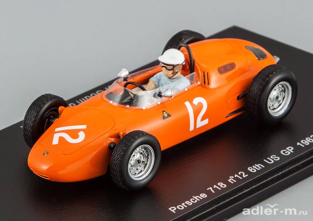 SPARK 1:43 Porsche 718 #12 6th US GP 1963 Carel Godin de Beaufort S1866