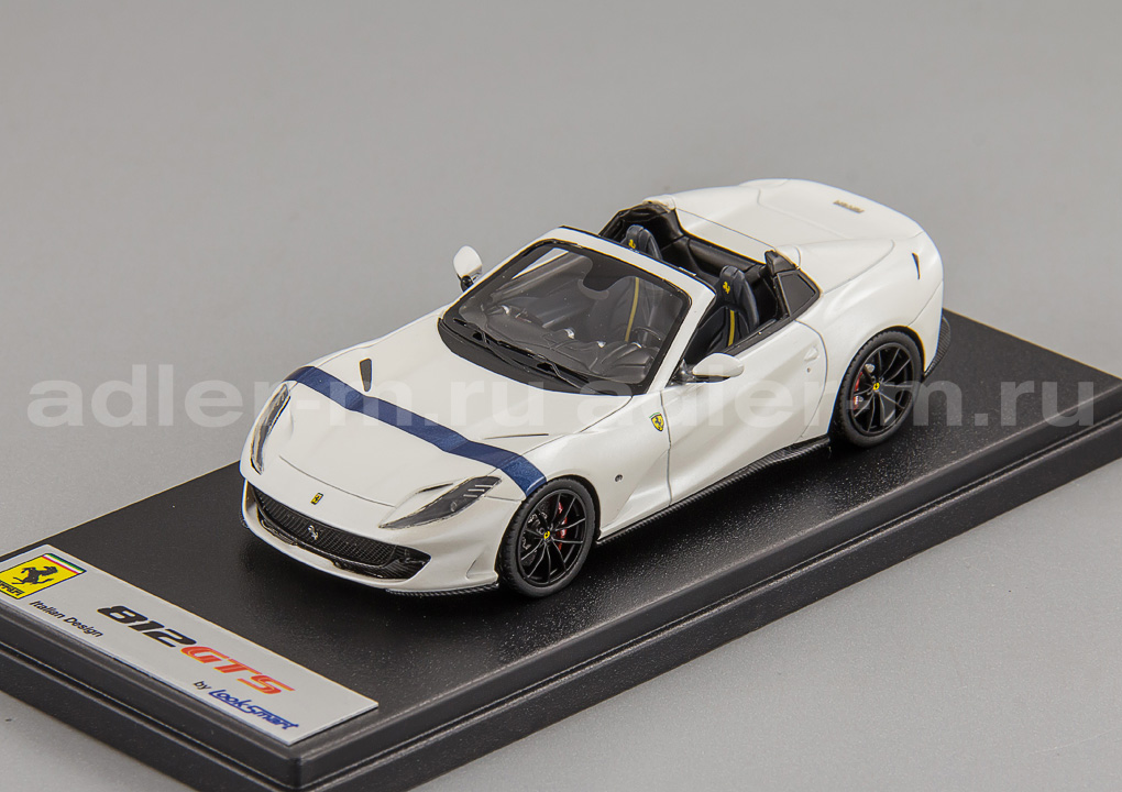 LOOKSMART 1:43 Ferrari 812 GTS (Bianco Italia with Blue Livery) LS516H
