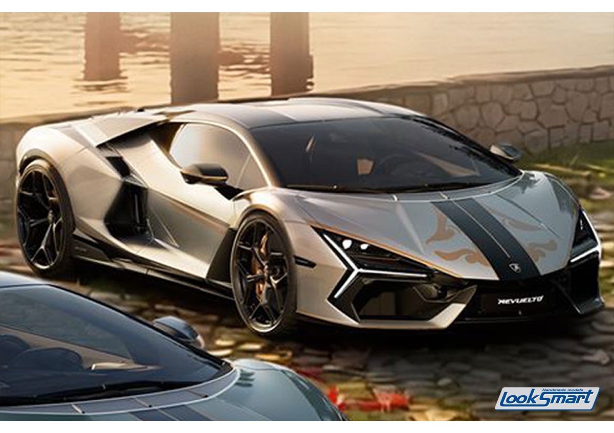 LOOKSMART 1:43 Lamborghini Revuelto Impavido (Grigio Artis / Livery Nero Noctis / Bronzo Oreadi) LS543IMD