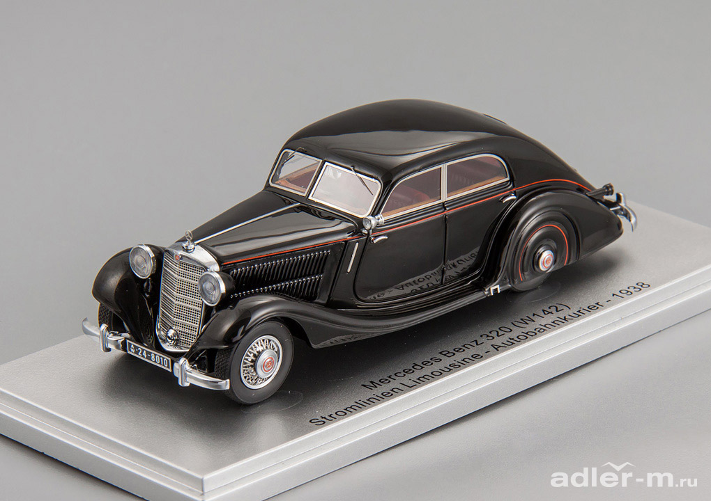 KESS SCALE MODELS 1:43 Mercedes-Benz 320 (W142) Streamline Limousine "Autobahnkurier" 1938 (black) KE43037005