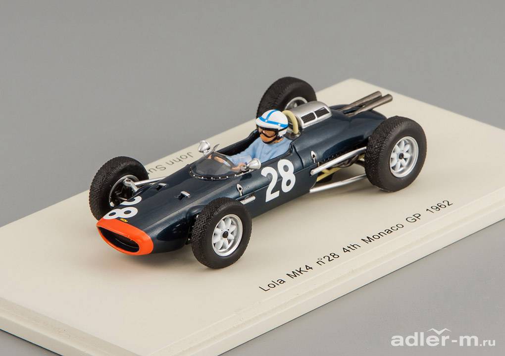 SPARK 1:43 Lola Mk4 #28 4th Monaco GP 1962 John Surtees S1814