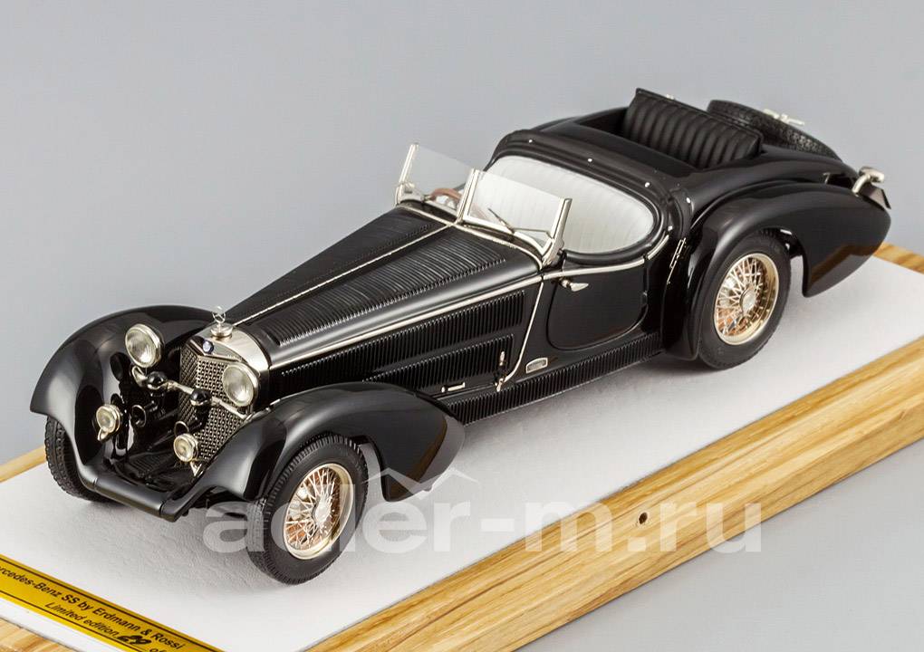EMC (В. ПИВТОРАК) 1:43 Mercedes-Benz SS By Erdmann & Rossi, top down + extra seat (black) EMC-SSER03-BC