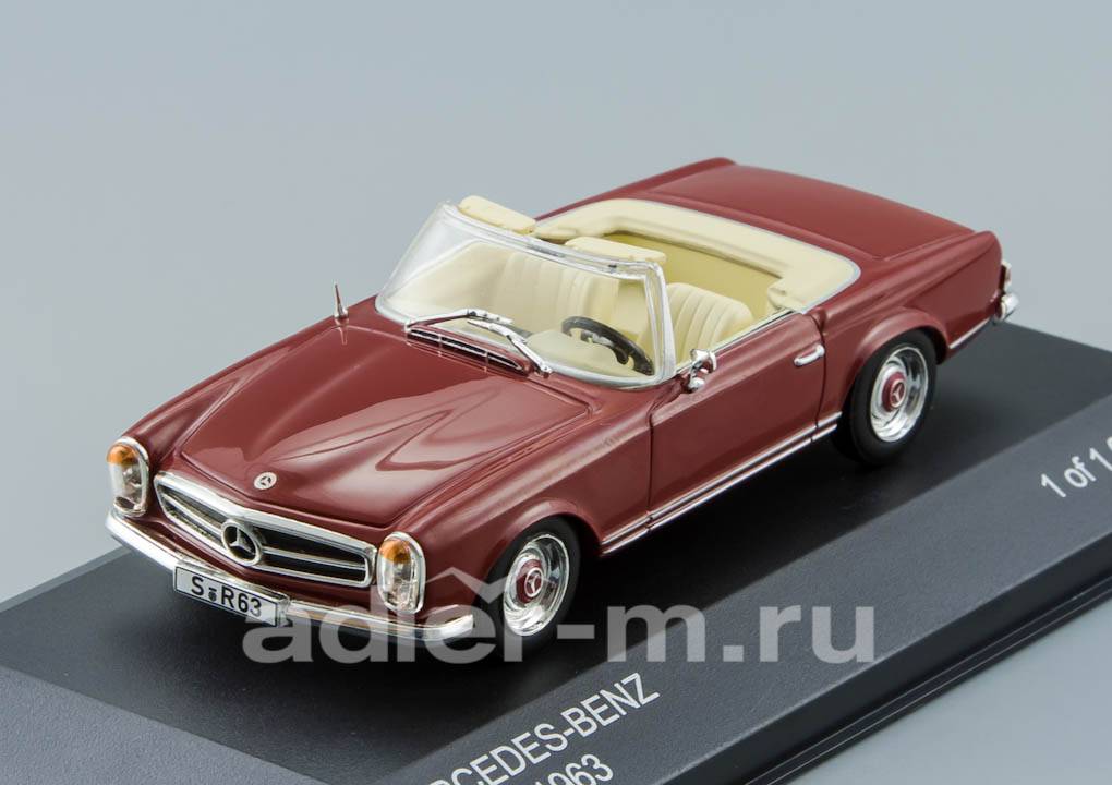 WHITE BOX 1:43 Mercedes-Benz 230 SL (W113) 1963 (darkred) WB015