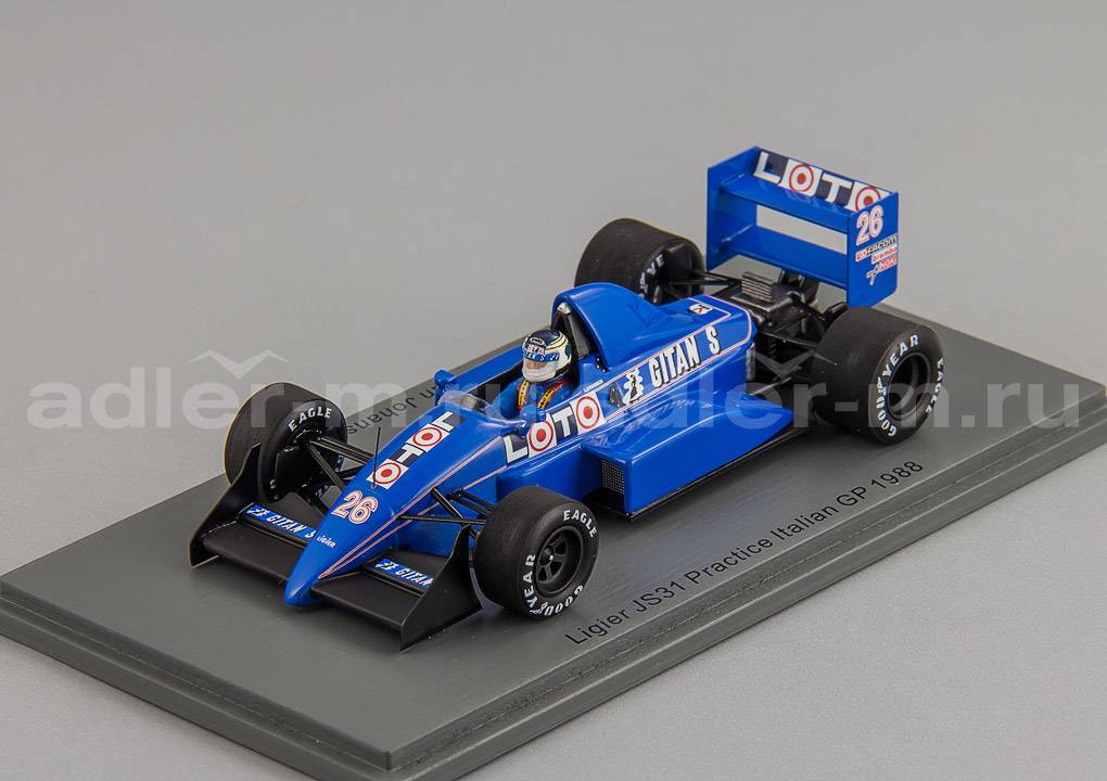 SPARK 1:43 Ligier JS31 #26 Practice Italian GP 1988 Stefan Johansson S7412