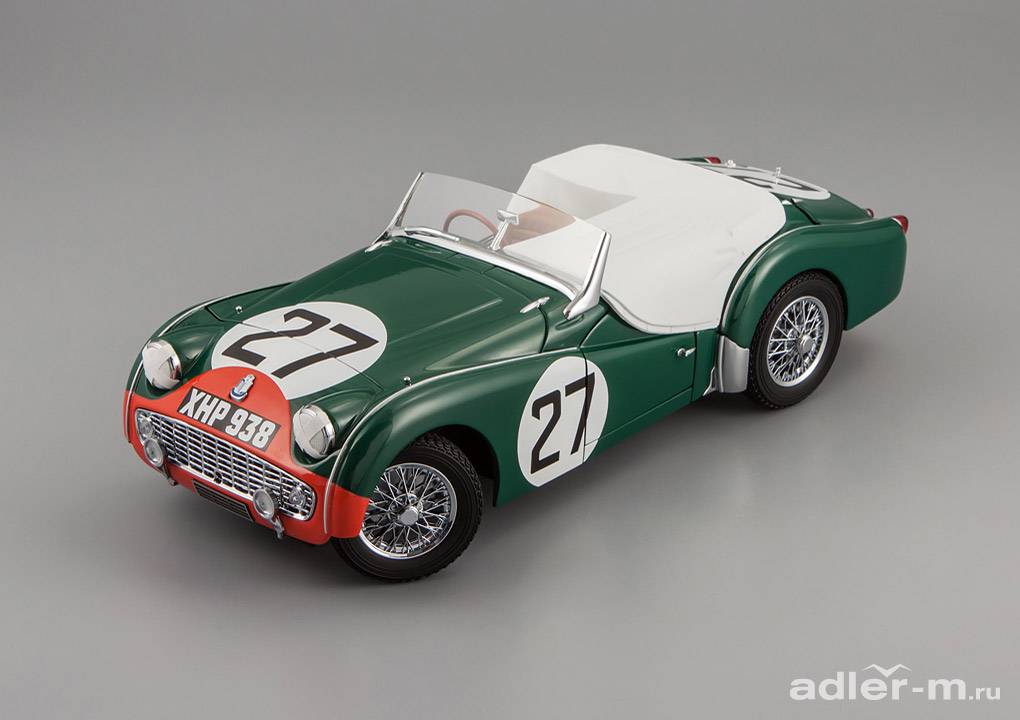 KYOSHO 1:18 Triumph TR3A #27 1959 LM (green / red) 08033C