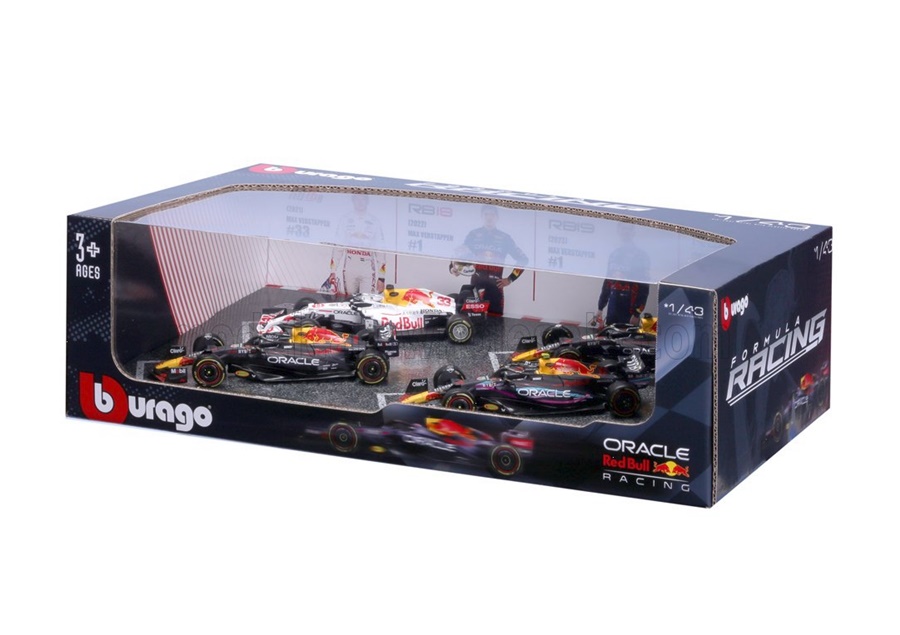 BBURAGO 1:43 Red Bull Set F1 - 4 models RB19 Team Oracle Red Bull Racing BU38092-PACK