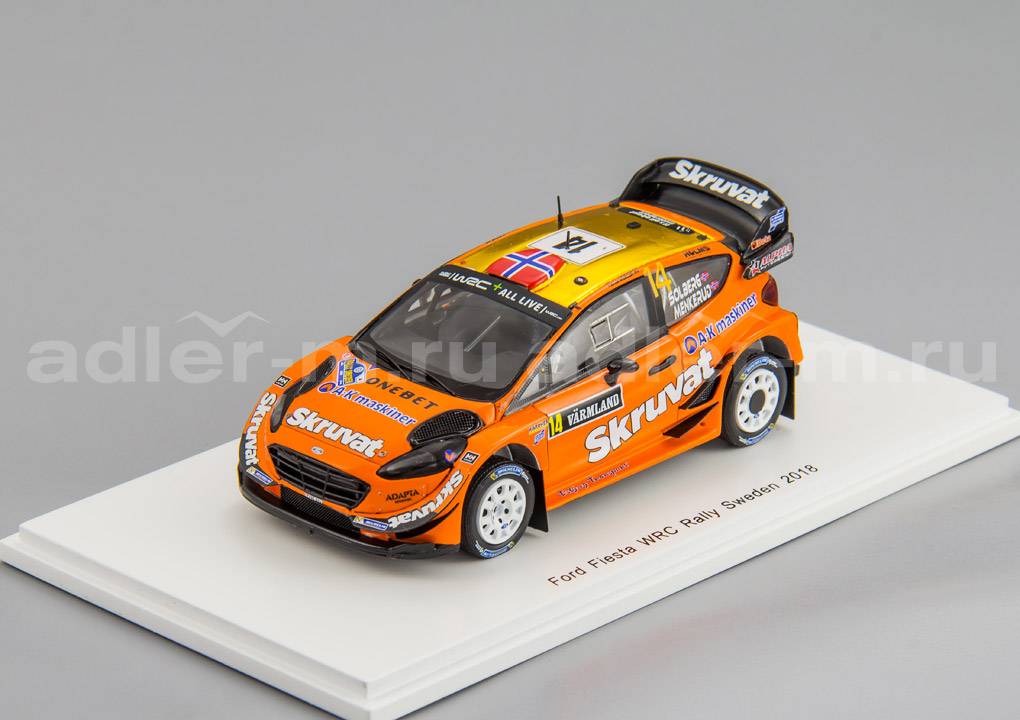 SPARK 1:43 Ford Fiesta WRC Team Adapta #14 Rally Sweden 2018 H. Solberg - C. Menkerud S5968