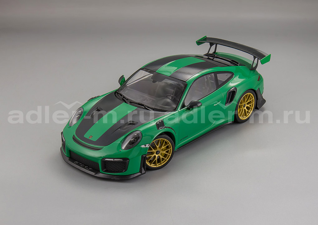MINICHAMPS 1:18 Porsche 911 (991 II) GT2 RS Weissach Package - 2018 (viper green / golden rims) 153068318