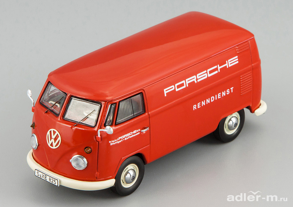 PREMIUM CLASSIXXS 1:43 Volkswagen T1 box van "Porsche Renndienst" 1956 (red) 13801