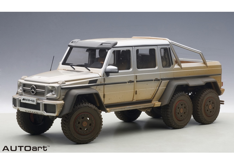 AUTOART 1:18 Mercedes-AMG G 63 6x6 2013 "muddy version" (silver) 76305