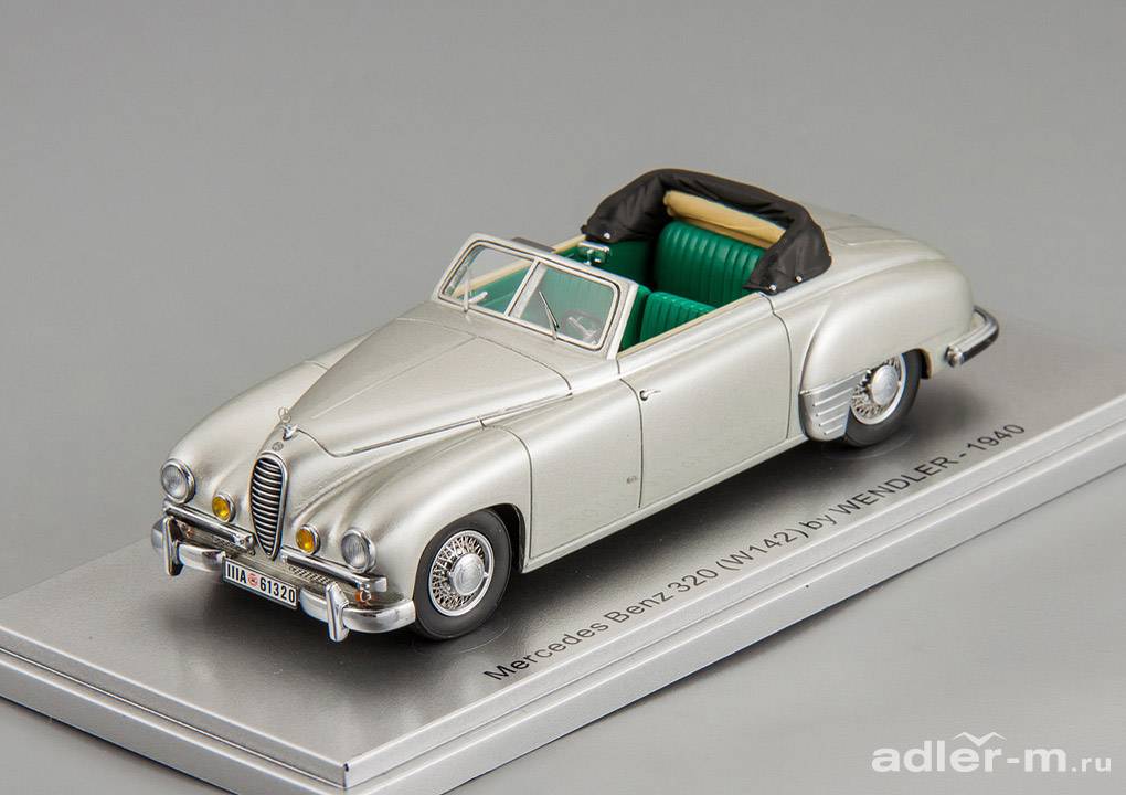 KESS SCALE MODELS 1:43 Mercedes-Benz 320 Wendler Cabriolet 1940 (open) (silver) KE43037000
