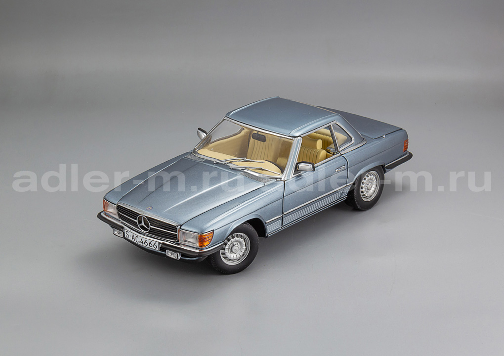SUNSTAR 1:18 Mercedes-Benz 350 SL R107 Hardtop - 1977 (lightblue-met) SUN4666