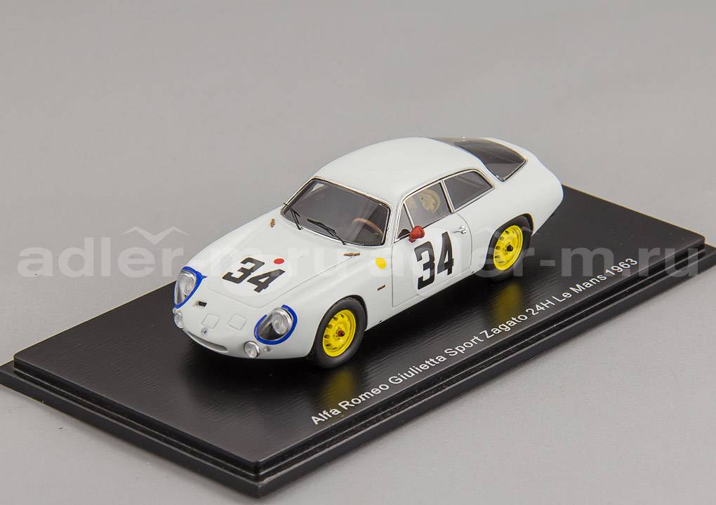 SPARK 1:43 Alfa Romeo Giulietta Sport Zagato #34 24H Le Mans 1963 G. Sala - R. Rossi S9052