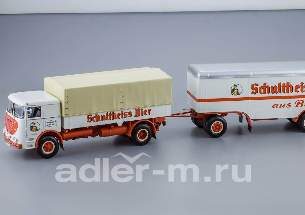 MINICHAMPS 1:43 Buessing LU11/16 Pritschen / Kofferzug "Schultheis" 499073922