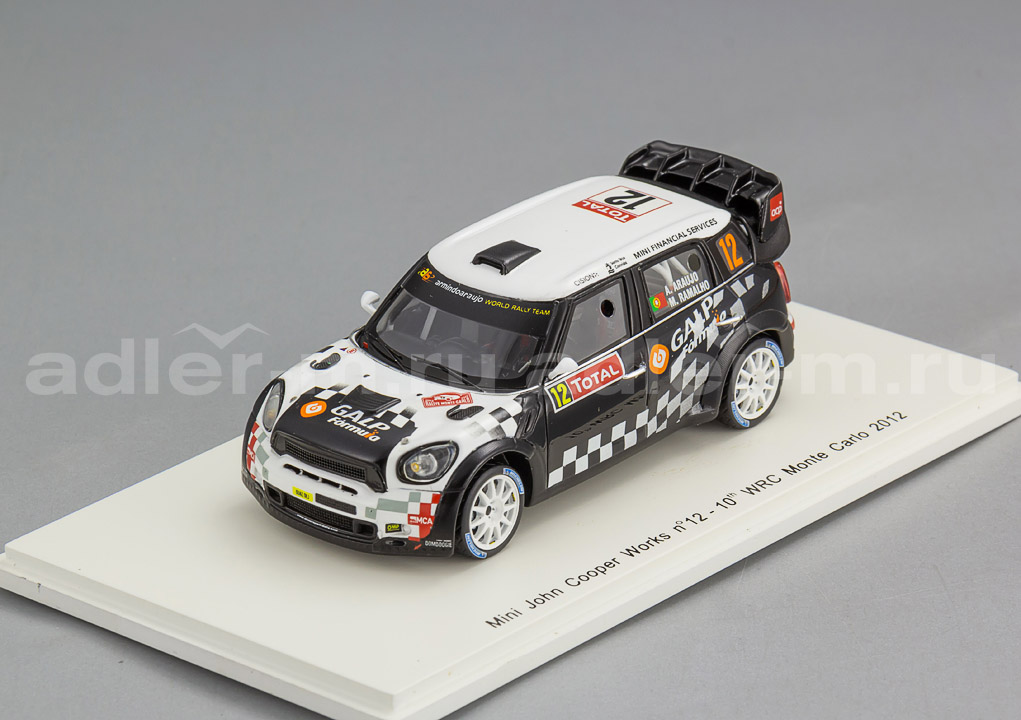 SPARK 1:43 Mini John Cooper Works WRC #10th Monte Carlo 2012 A. Araujo, M. Ramalho S3351