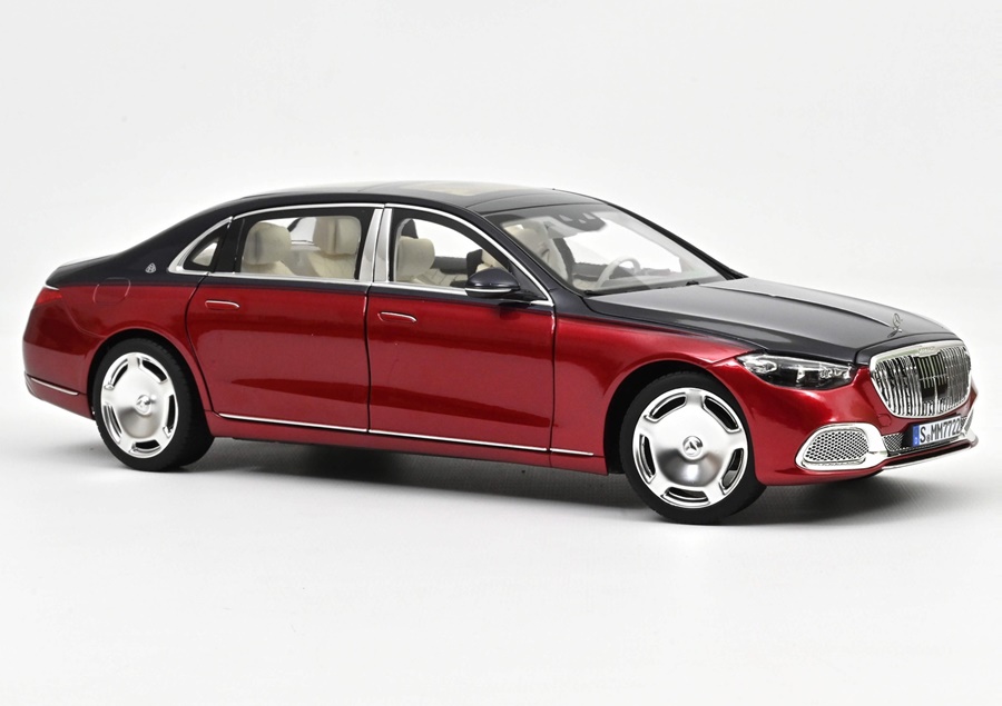 NOREV 1:18 Mercedes-Maybach S680 4Matic (X223) - 2021 (Nautical Blue/Patagonia Red) 183919
