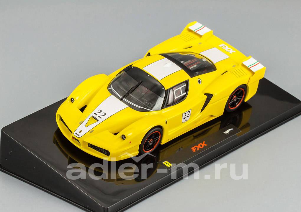 HOT WHEELS ELITE 1:43 Ferrari FXX (yellow/white stripe) N5612