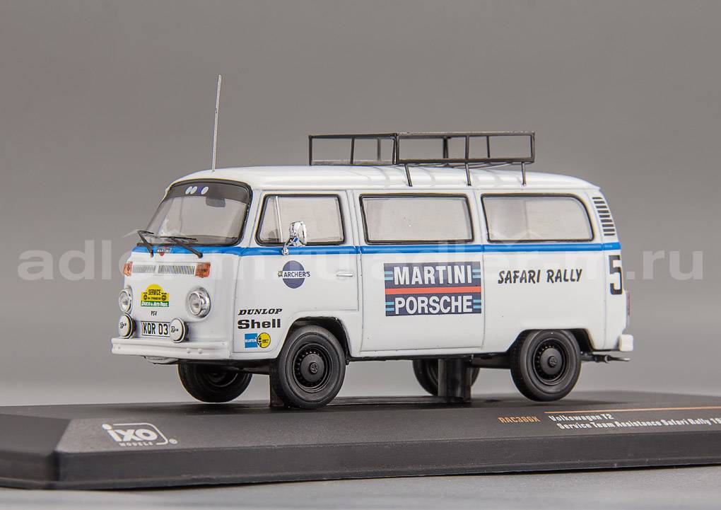 IXO 1:43 Volkswagen T2 Bus "Team Porsche Martini" - Rallye WM, Safari Rallye 1978 RAC386