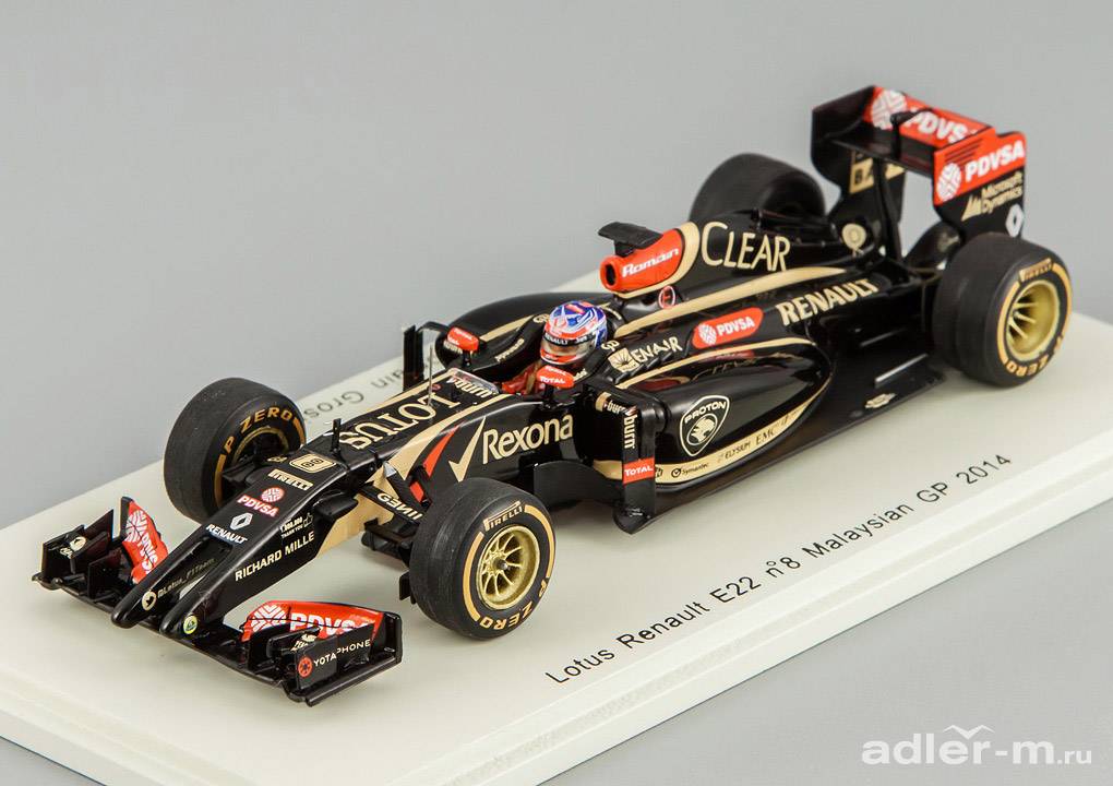 SPARK 1:43 Lotus E22 #8 Malaysian GP 2014 Romain Grosjean S3089