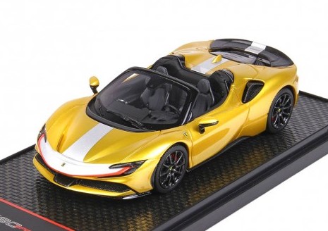 BBR MODELS 1:43 Ferrari SF90 Stradale Hybrid Spider 1000hp Pack Fiorano - 2020 (open roof) (yellow met) BBRC256A