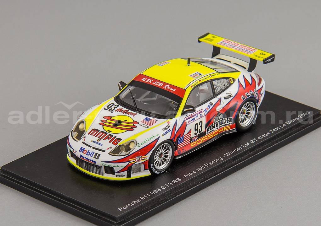 SPARK 1:43 Porsche 911 996 GT3 RS #93 Alex Job Racing Winner LM GT class 24H Le Mans 2003 S5527