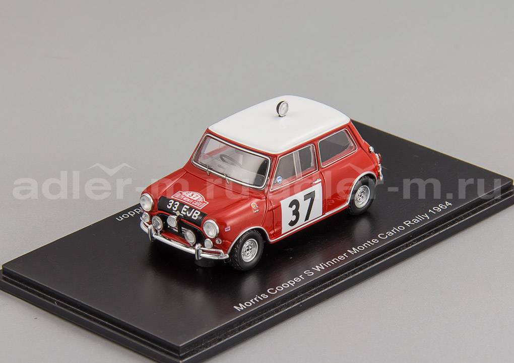 SPARK 1:43 Morris Cooper S #37 Winner Monte Carlo Rally 1964 Paddy Hopkirk - Henry Liddon S4890