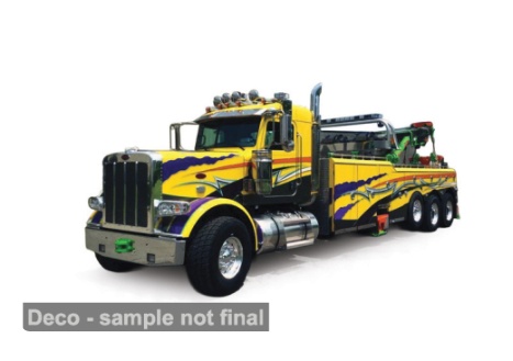 IXO 1:43 Peterbilt 359 Wrecker - 1980 (yellow/violet) U43TTR004