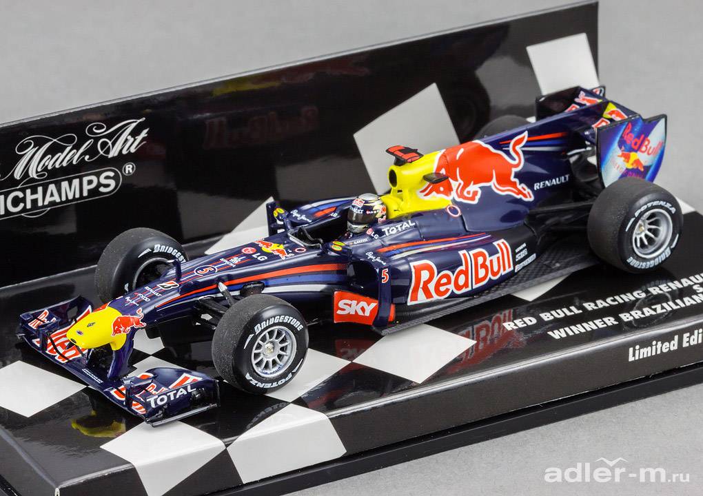 MINICHAMPS 1:43 Red Bull Racing Renault RB6 Brasil GP Winner 2010 S.Vettel 410100205