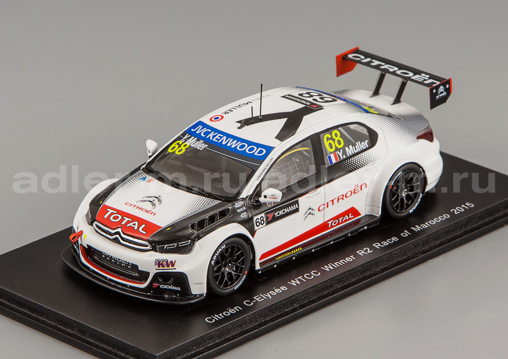 SPARK 1:43 Citroen C-Elysee WTCC #68 Winner R2 Race of Marocco 2015 Yvan Muller S4525