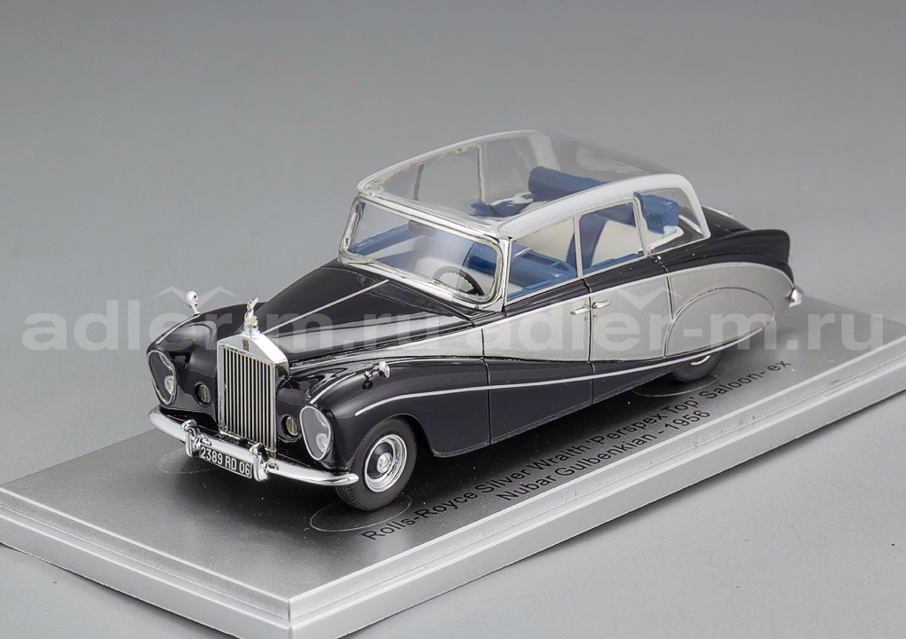 KESS SCALE MODELS 1:43 Rolls-Royce Silver Wraith Perspex Top Saloon (1956) Ex Nubar Gulbenkenian (blue / silver) KE43049050
