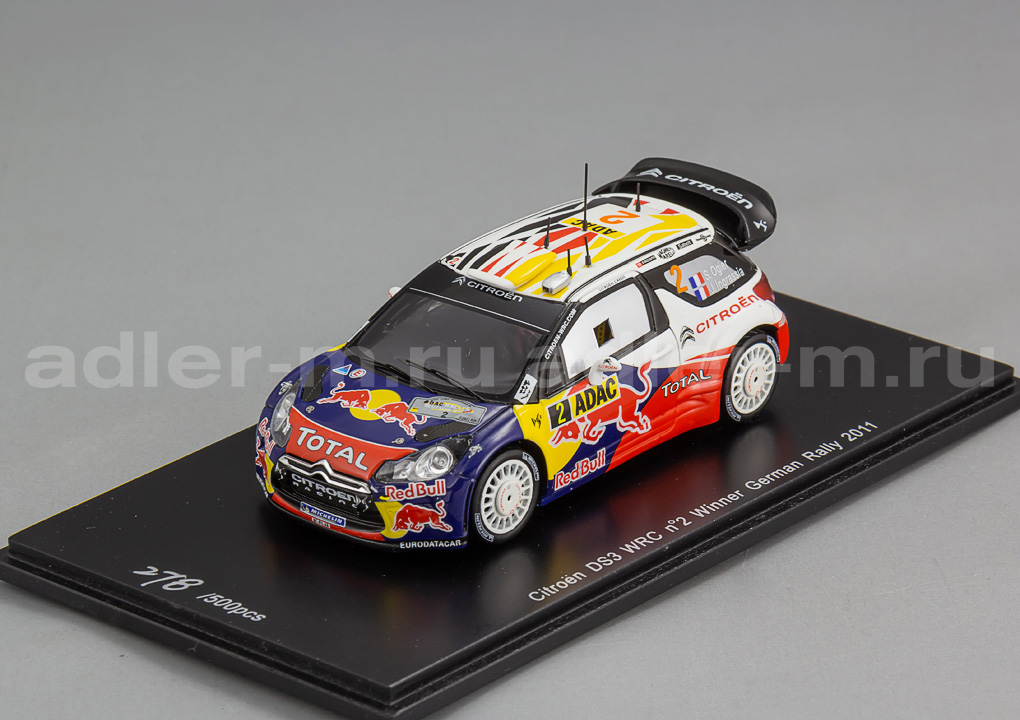 SPARK 1:43 Citroen DS3 WRC #2 Winner German Rally 2011 Ogier - Ingrassia S3322