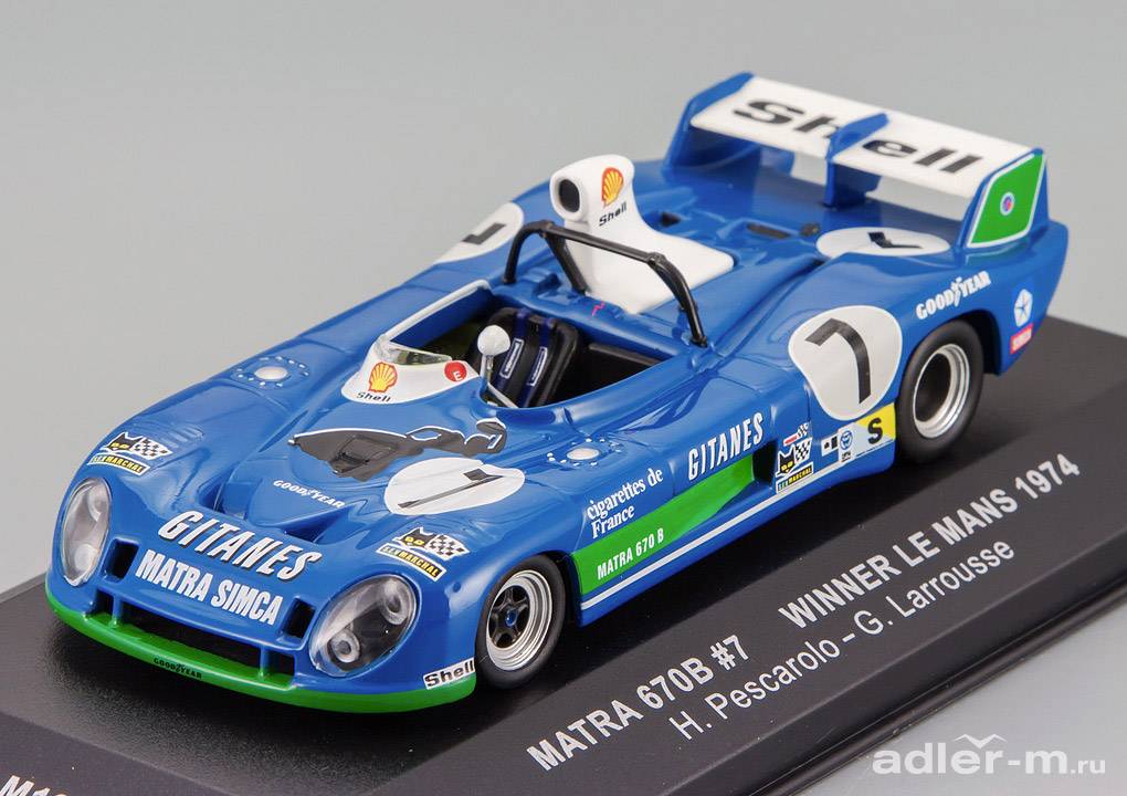 IXO 1:43 Matra-Simca MS 670 B #7 Winner LM 1974 H.Pescarolo - G.Larrousse LM1974