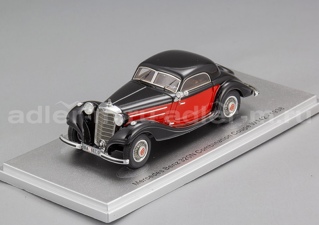 KESS SCALE MODELS 1:43 Mercedes-Benz 320N (W142) Combination Coupe - 1938 (black / red) KE43037040