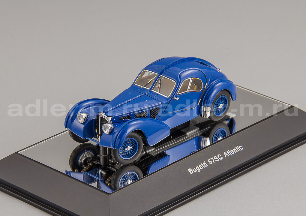AUTOART 1:43 Bugatti Type 57SC Atlantic 1938 (blue with wire-spoke wheels) 50947
