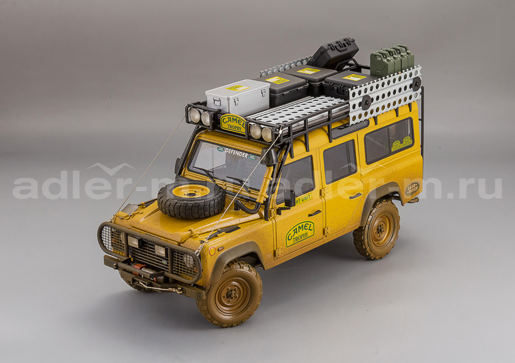 ALMOSTREAL 1:18 Land Rover Defender 110 "Rallye Camel Trophy" - dirty version (yellow) ALM810309