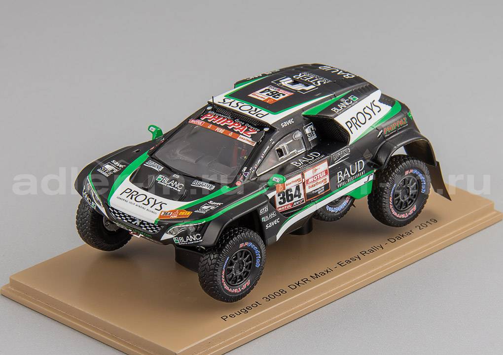 SPARK 1:43 Peugeot 3008 DKR Maxi #364 Easy Rally Dakar Rally 2019 P. Lafay - S. Delaunay S5630
