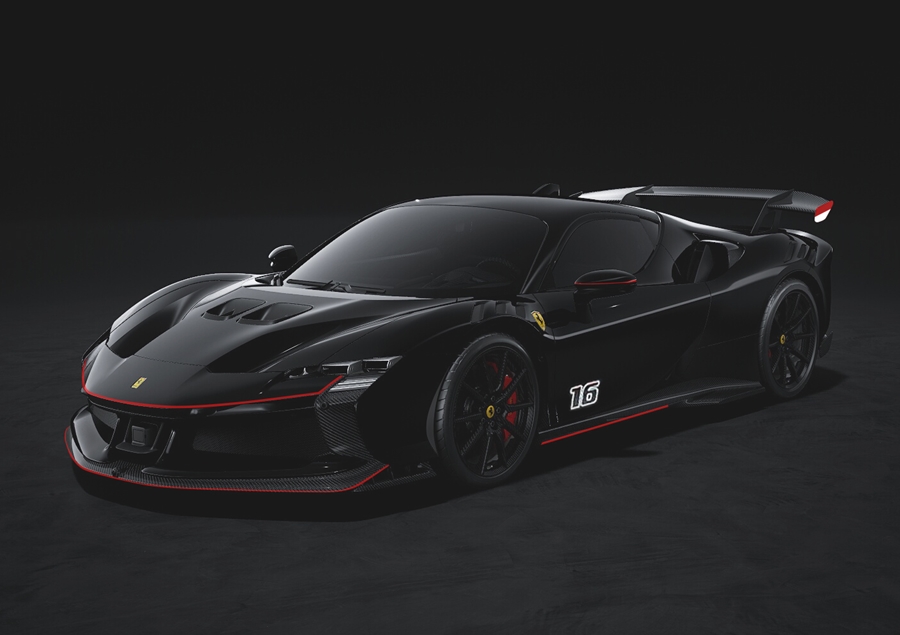 LOOKSMART 1:43 Ferrari SF90 XX Stradale (Matt Black with Shiny Black Roof) LS551SE
