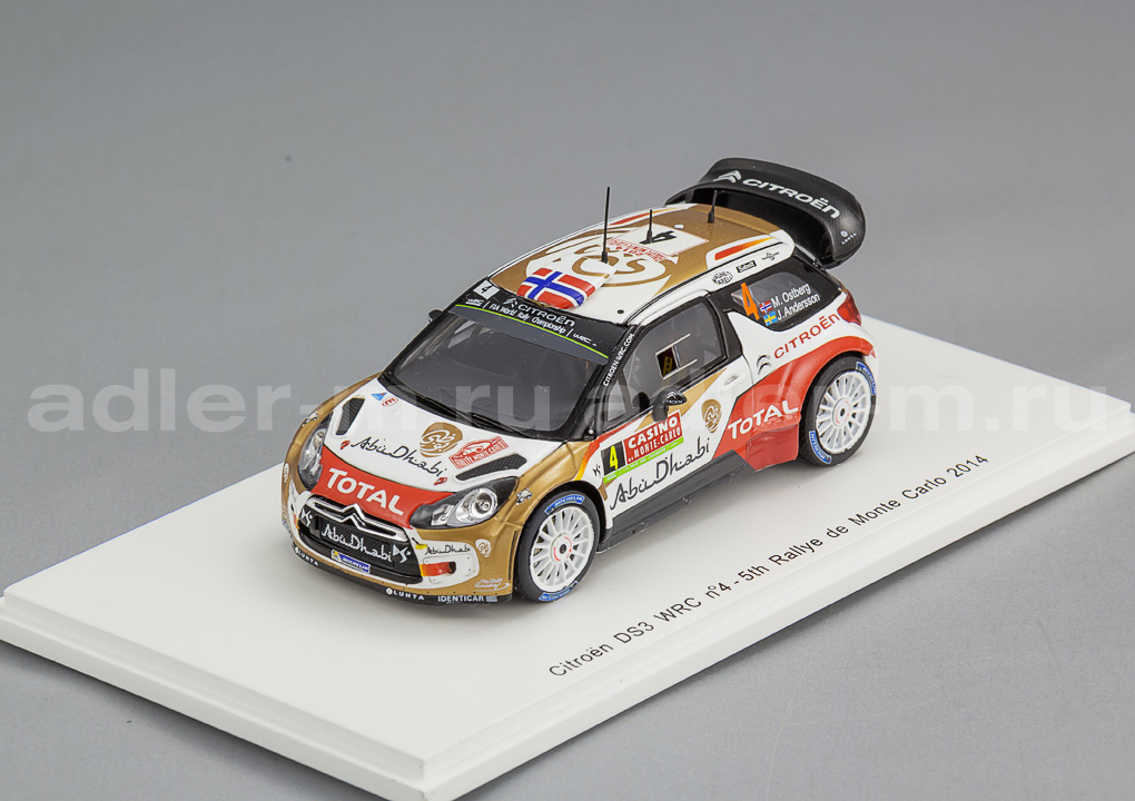 SPARK 1:43 Citroen DS3 #4 4th Monte Carlo Rally 2014 M. Ostberg - J. Andersson (УЦЕНКА!) S3789_DIS_b