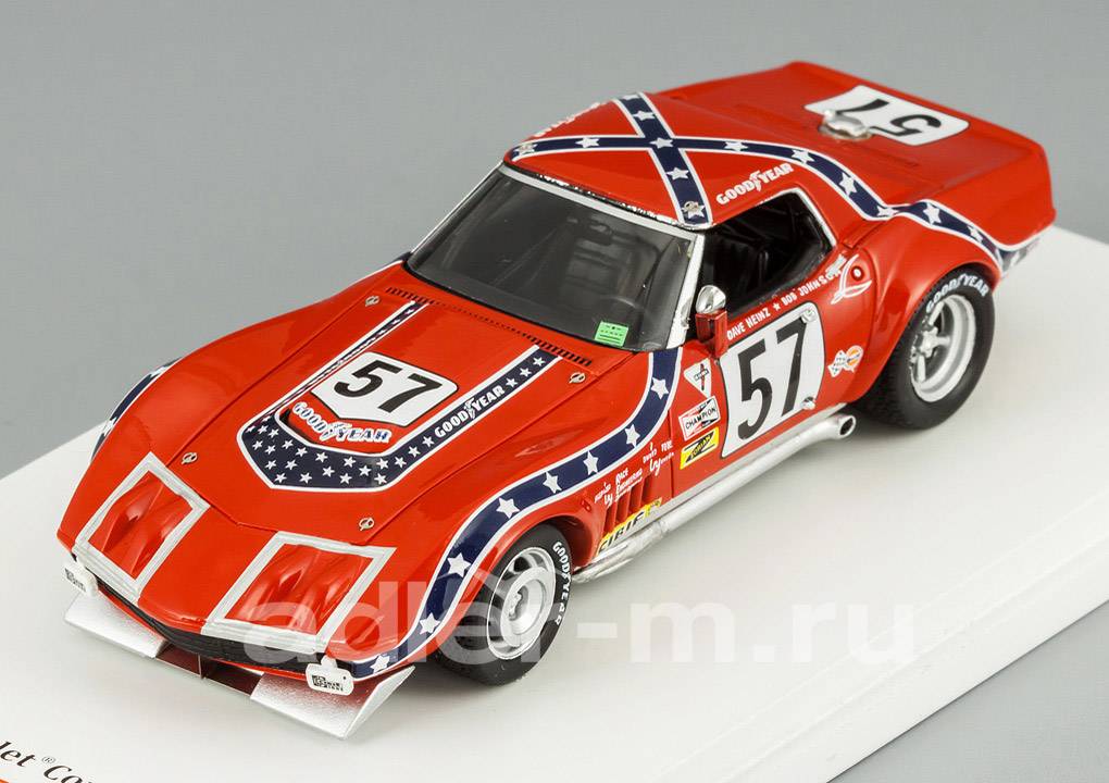 TRUESCALE MINIATURES 1:43 Chevrolet Corvette L88 Sebring 1972 #57 4th TSM124319