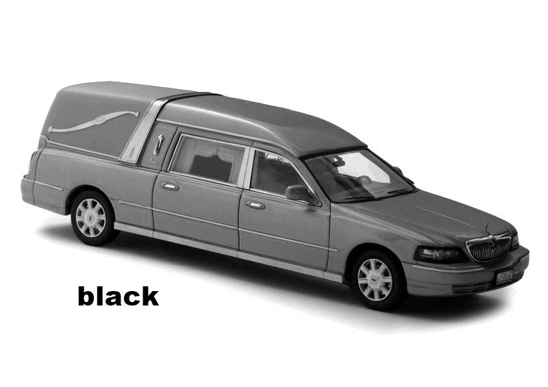 ESVAL MODELS 1:43 Lincoln Town Car Hearse by Eagle Coach Co. - 2009 (black) EMUS43022B