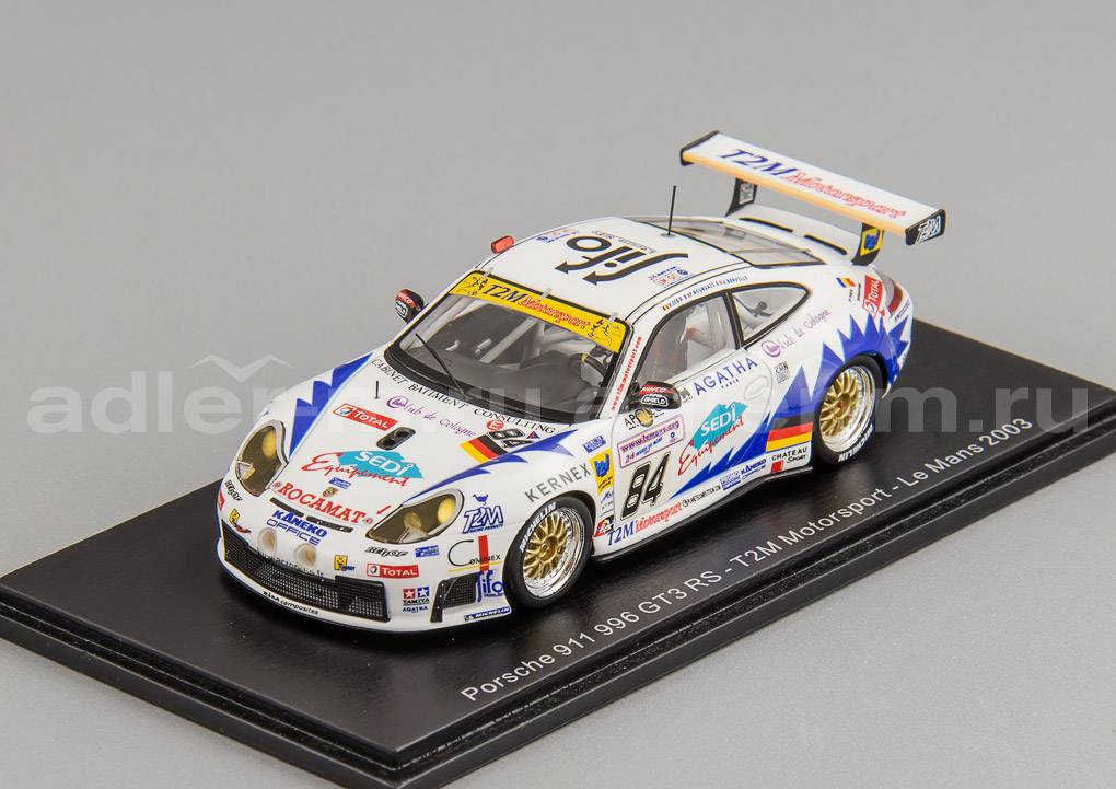 SPARK 1:43 Porsche 911 GT3 RS #84 24H Le Mans 2003 P. Bourdais - R. Bervillé - V. Ickx S5526